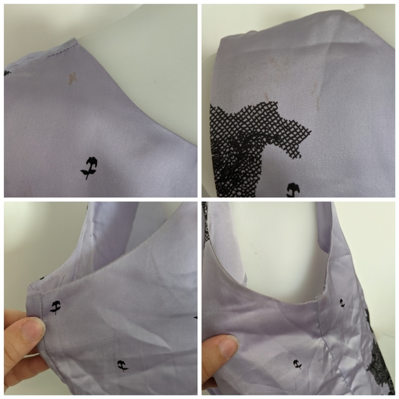 💎 Lilac Satin Working Top Sz M - Picture 2 of 2